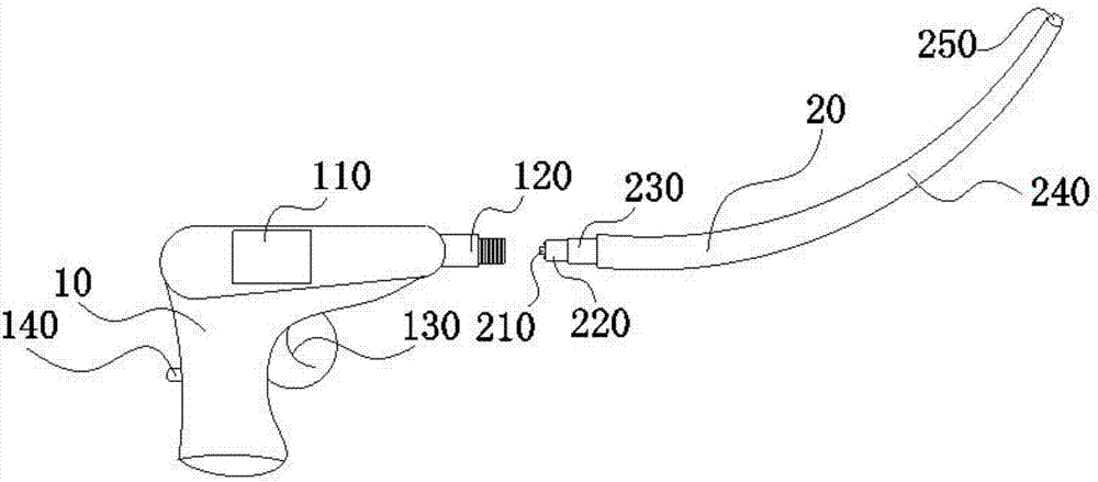 Visible light stick for drug injection endotracheal intubation