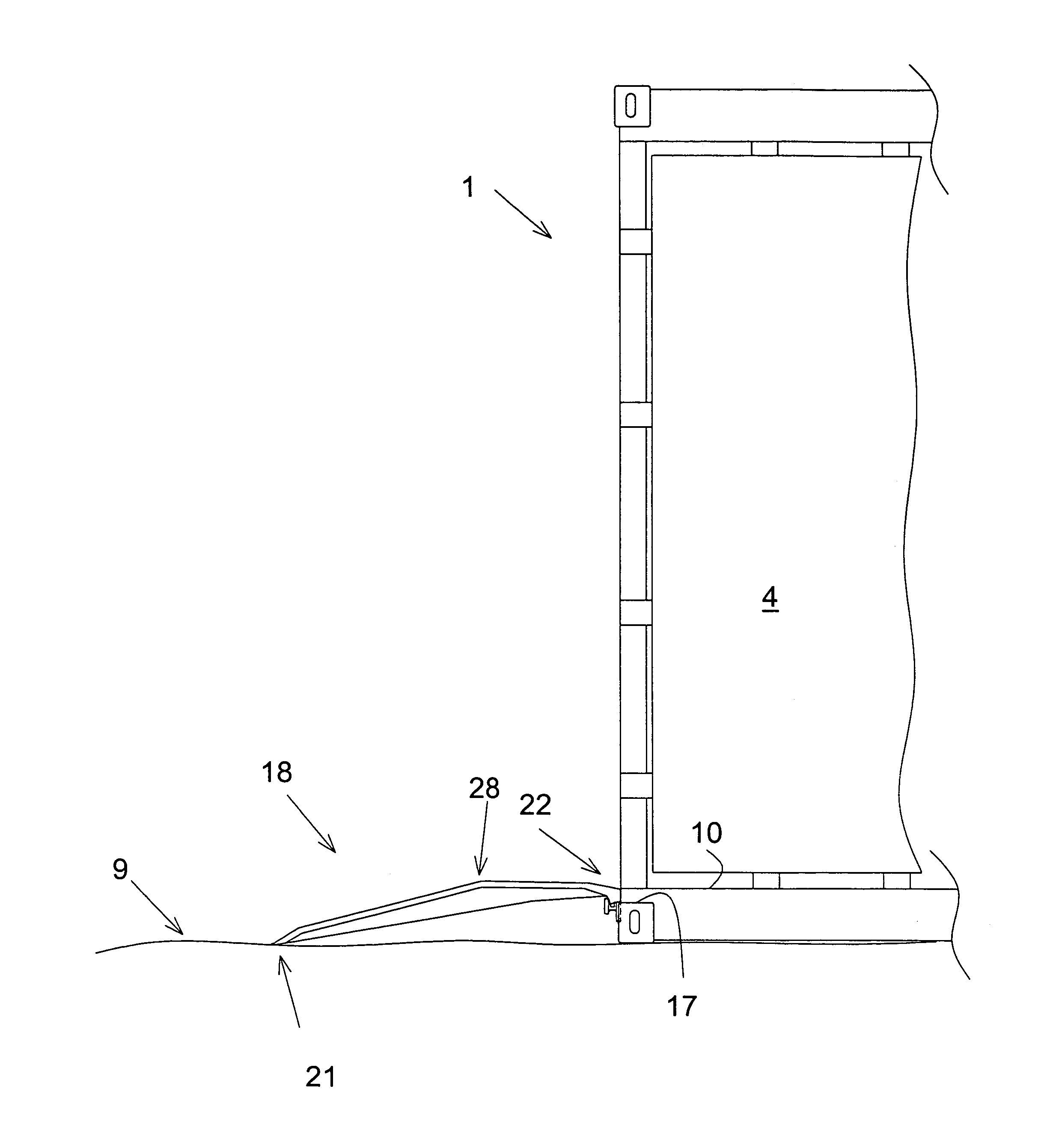 Loading ramp for standardized intermodal freight containers