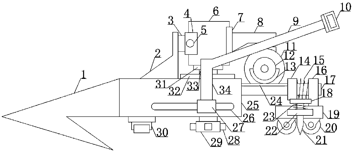 Mechanical agricultural plough with function expanding area of cultivated land region