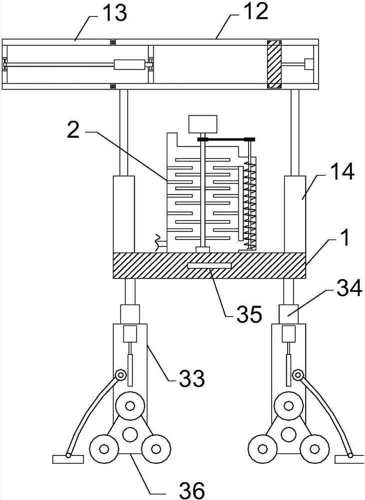 Brushing device applicable to corridor wall surfaces