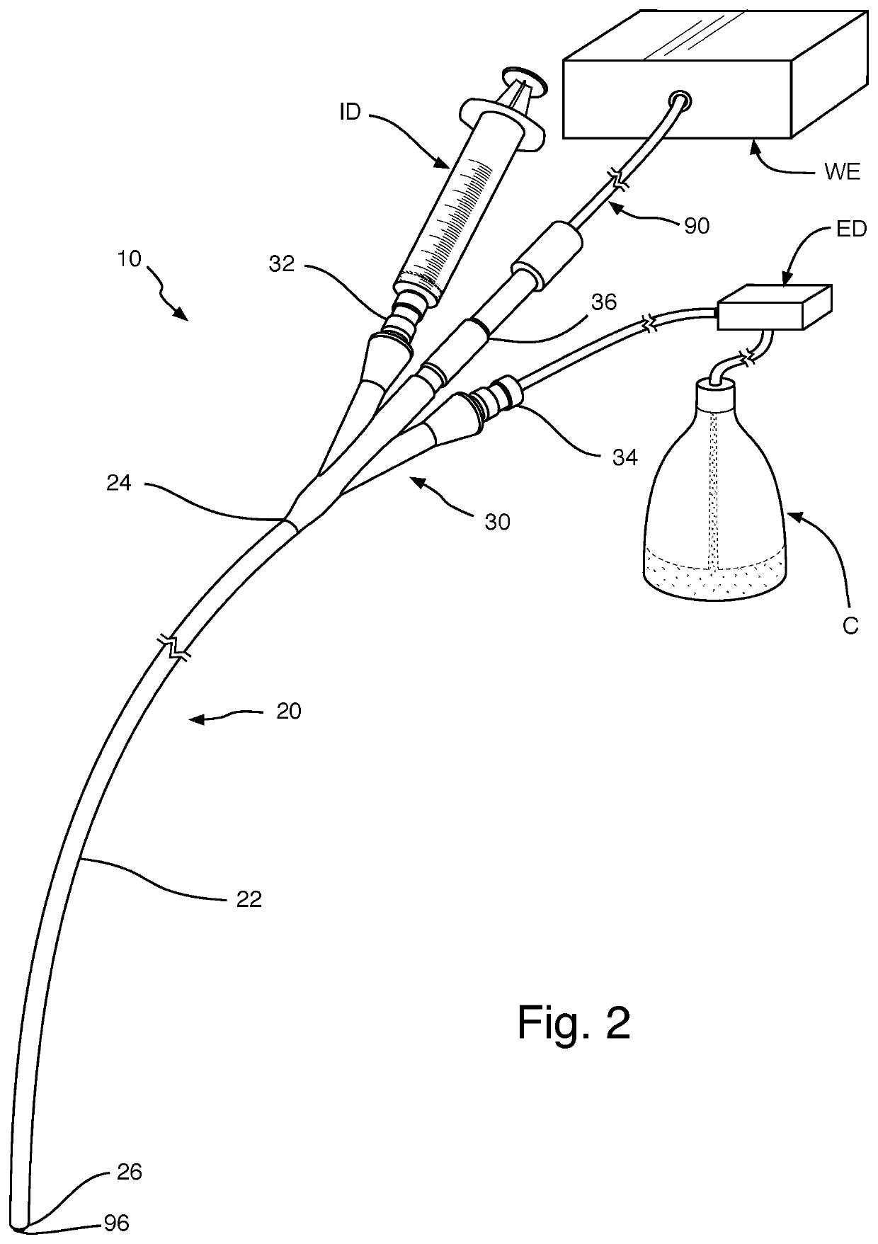 Catheter for thromboembolic disease with mechanic waves, injection and ejection