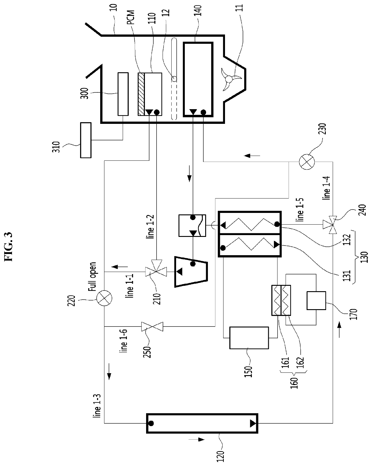 Heat pump for automobile