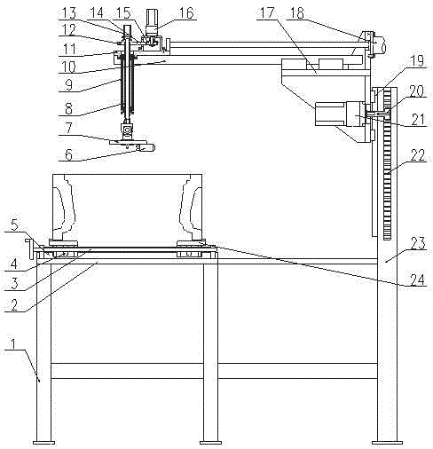 Wheel mold paint spraying device