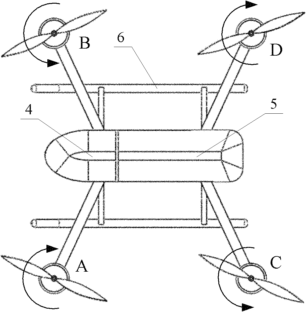 Unmanned air vehicle with multiple rotary wings in plane-symmetry layout