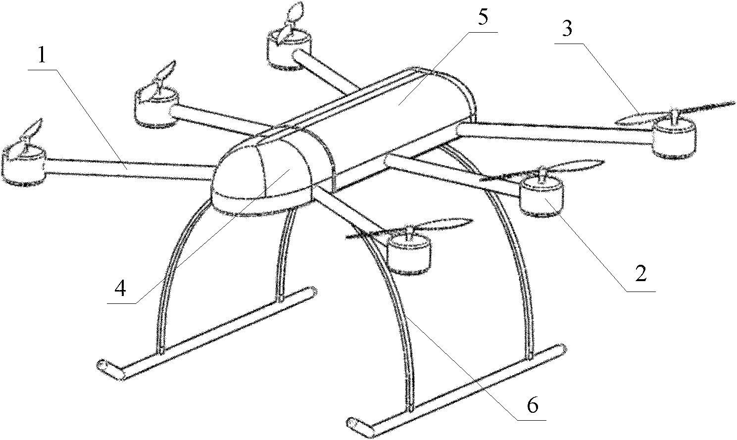 Unmanned air vehicle with multiple rotary wings in plane-symmetry layout