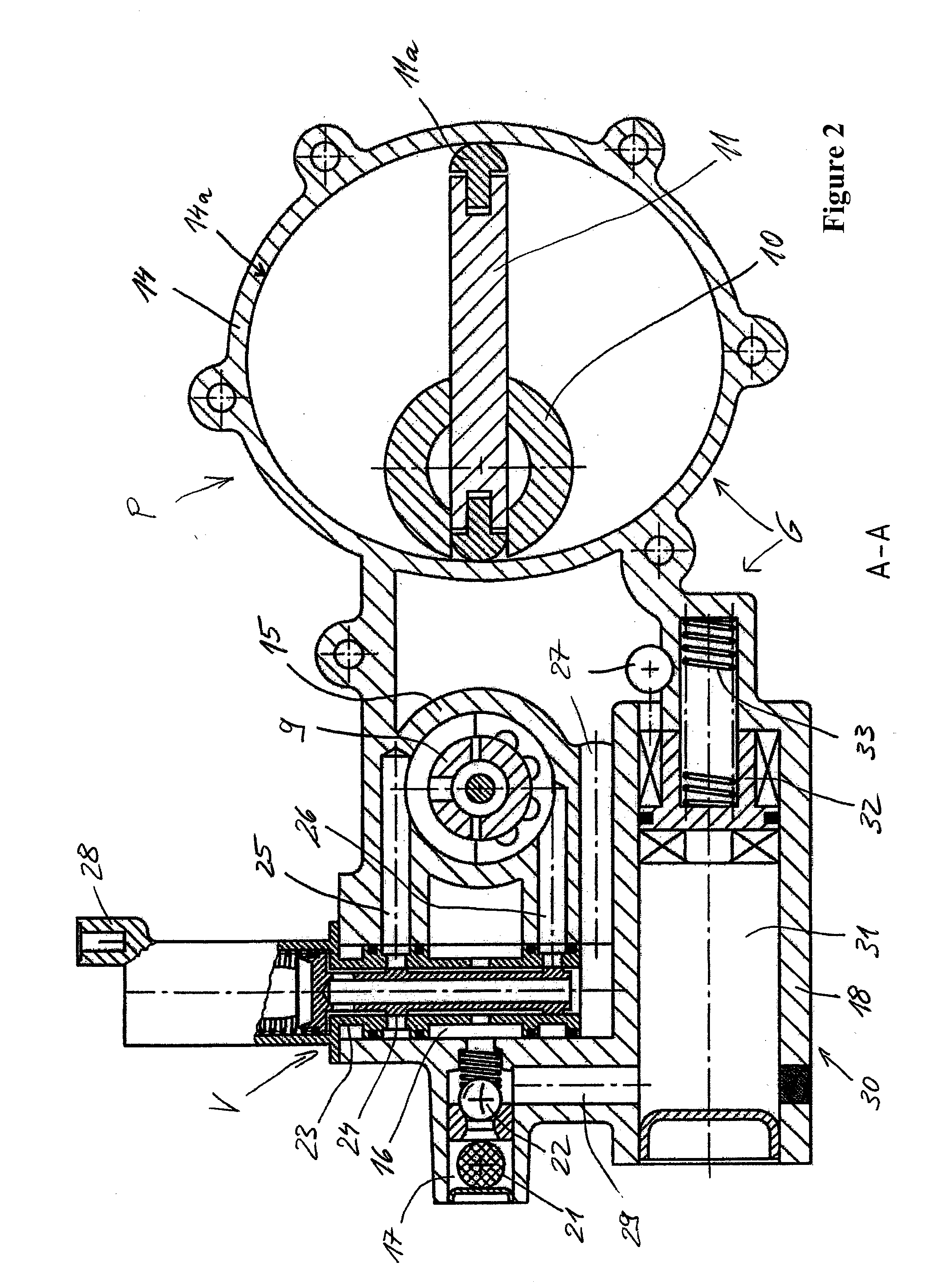 Cam shaft phase setter and vacuum pump for an internal combustion engine