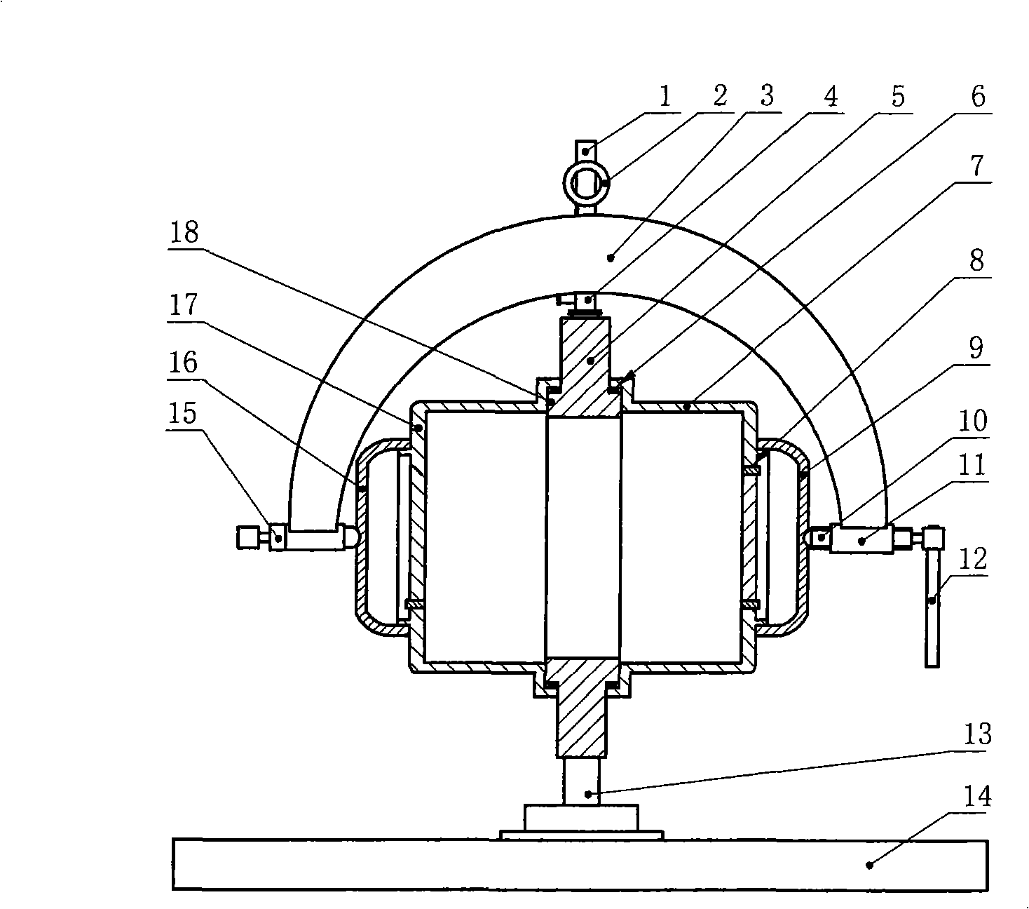 Seal and bulge test device of shell of gas flow meter