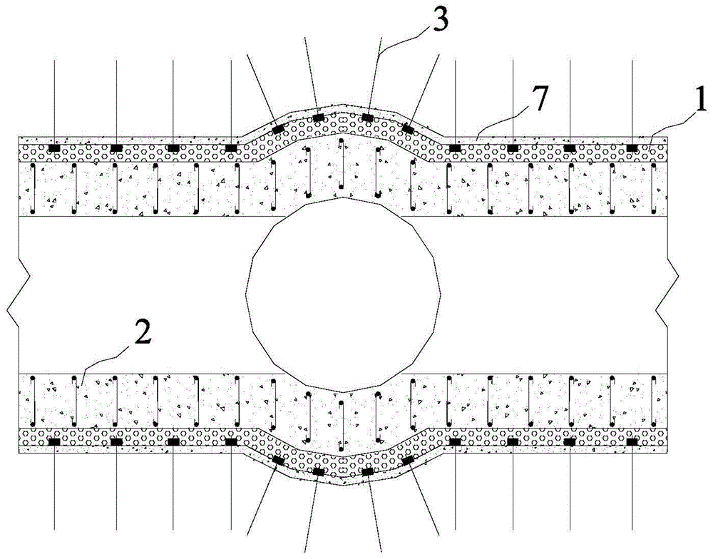 Construction method of anti-shock and shock-absorbing support structure of Matoumen