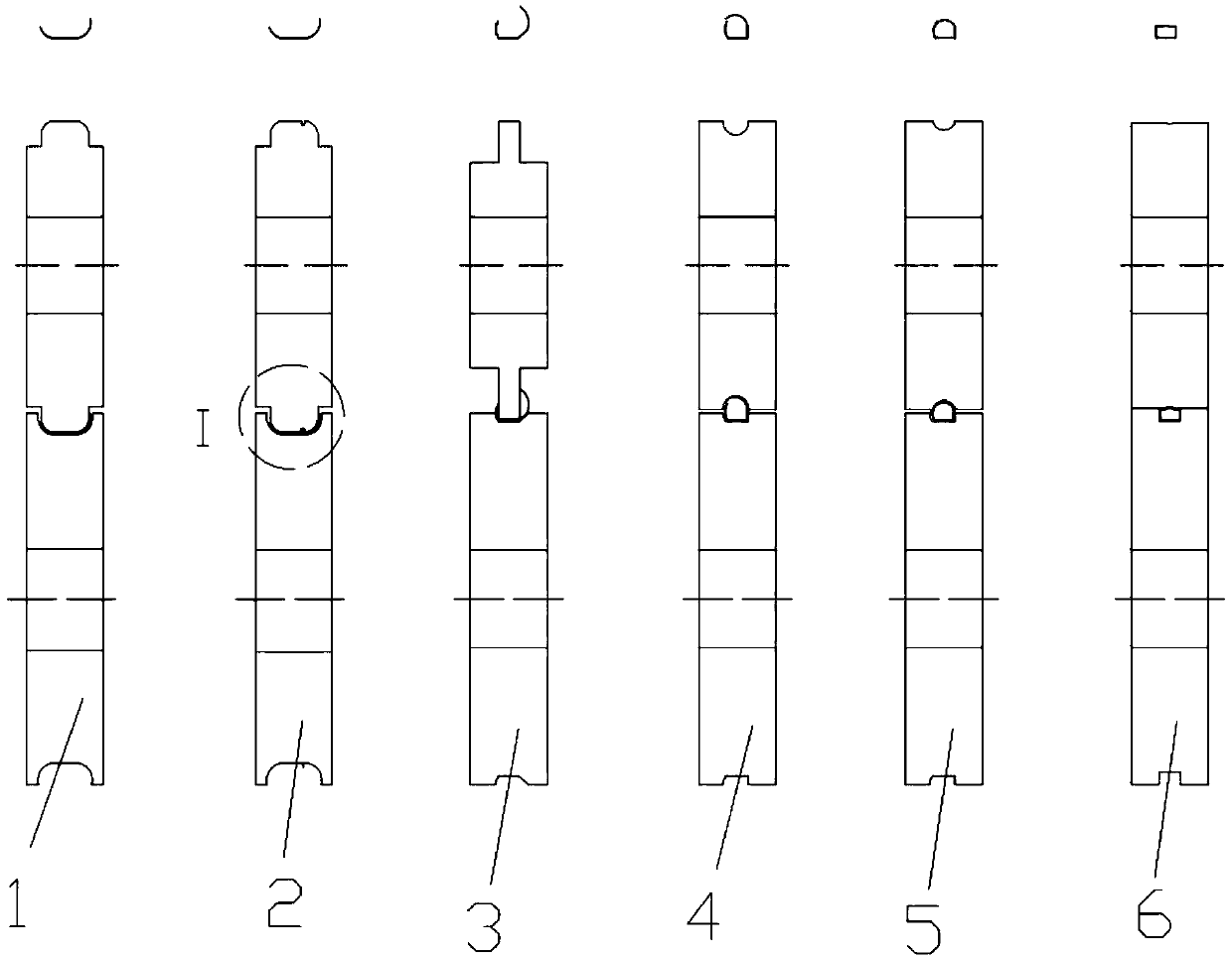 Side buckle type aluminum parting strip for hollow glass