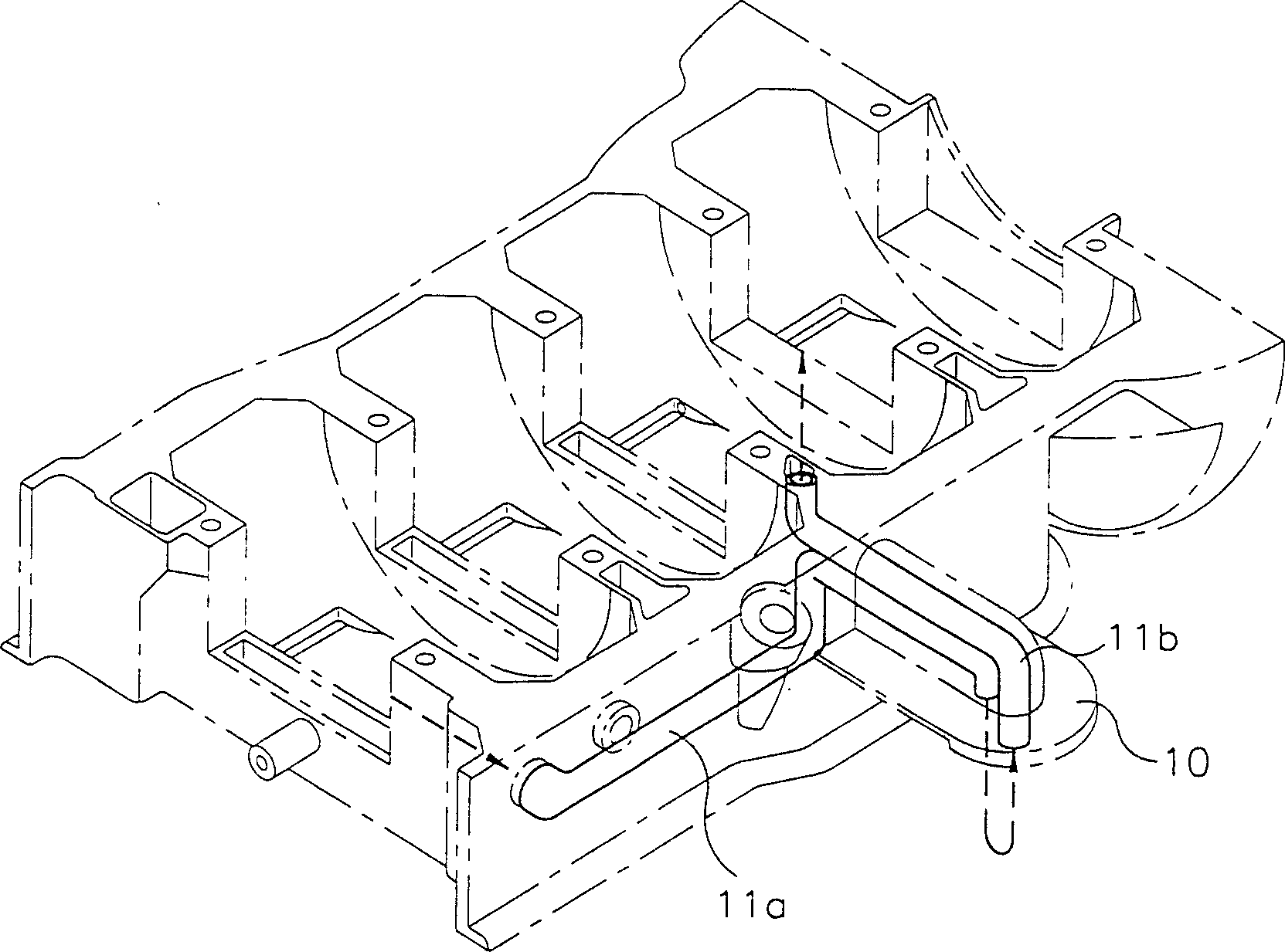 Stepped engine frame