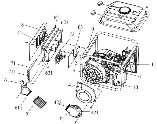 Cooling system inside variable frequency generator unit