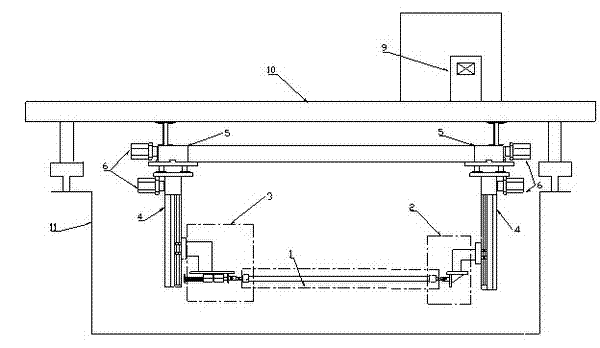 Vortex-induced vibration simulation test device for deep sea riser model with movable top end under uniform flow