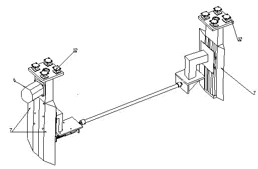 Vortex-induced vibration simulation test device for deep sea riser model with movable top end under uniform flow