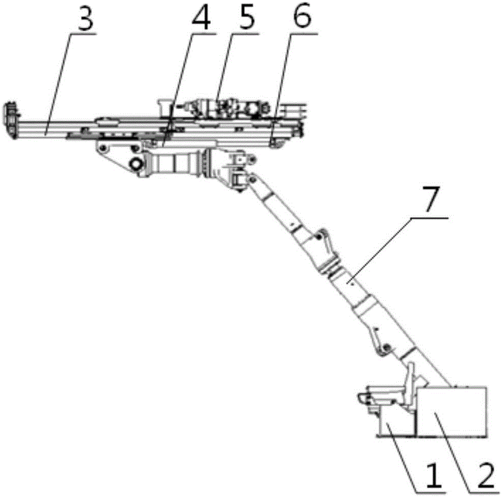 Underground excavation trolley drilling depth control method and system and underground excavation trolley drilling device