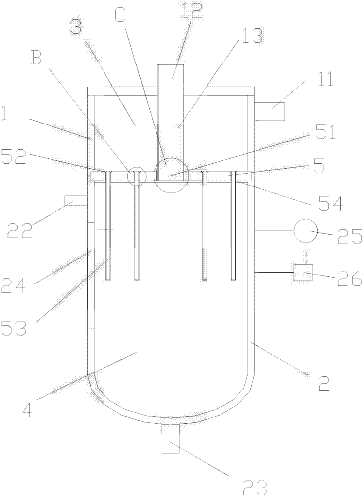 Separating device for kiln flue gas