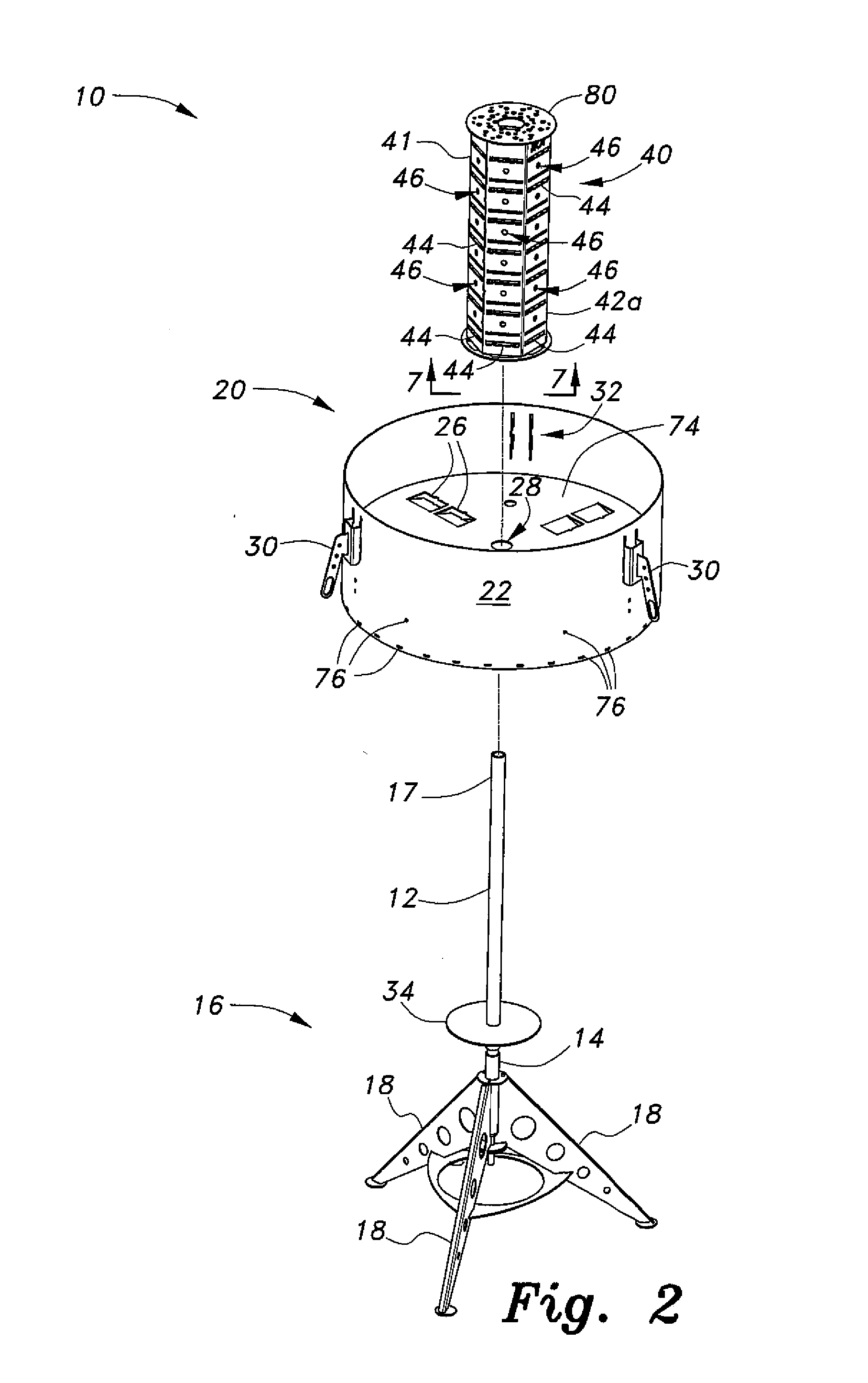 Barbecue  grill with rotating fire receptacle