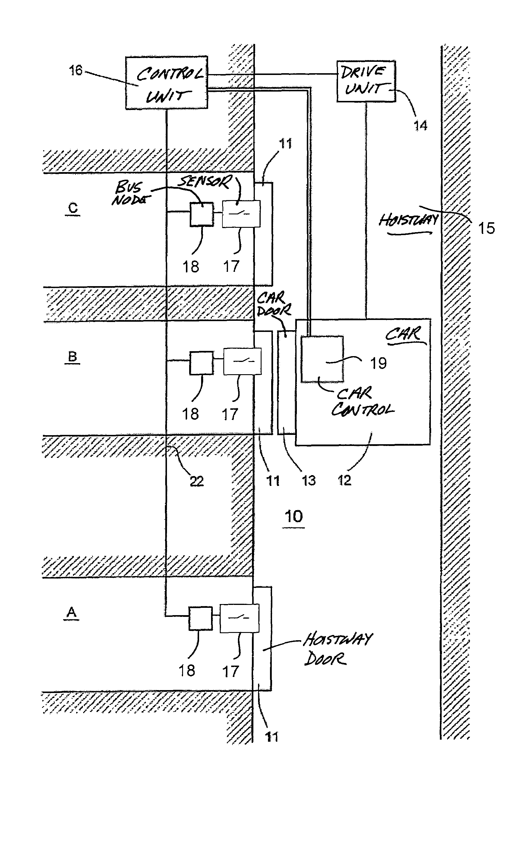 Elevator installation and monitoring system for an elevator installation