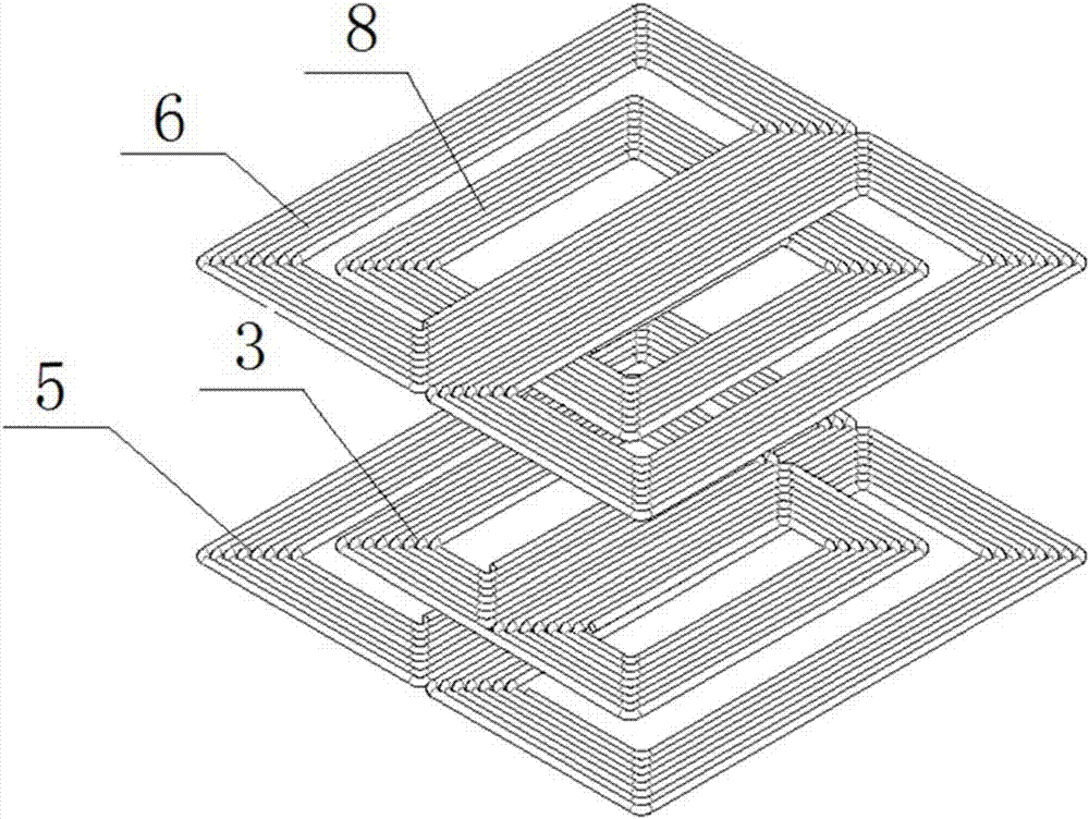 Wireless charging coil assembly and electric energy transmission system adopting assembly