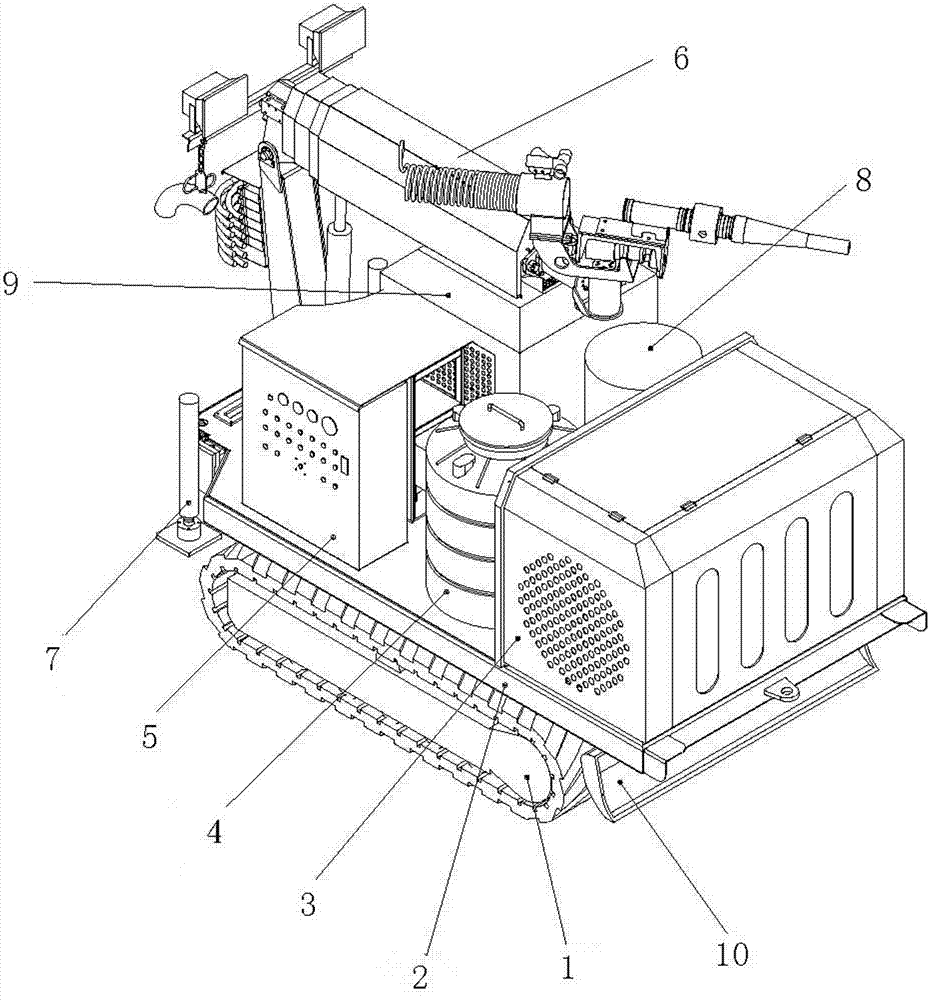 Concrete spraying mechanical arm