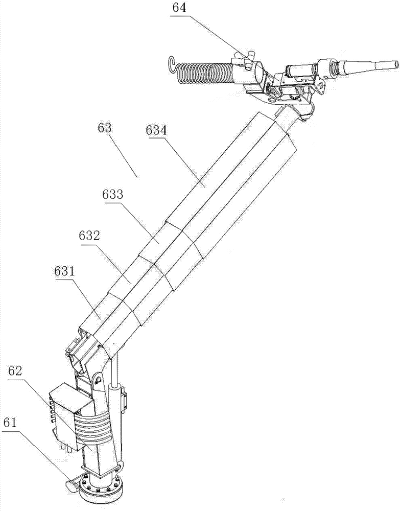 Concrete spraying mechanical arm