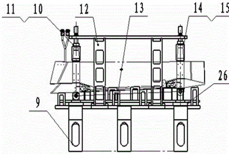 An assembly and inspection device for a transition beam