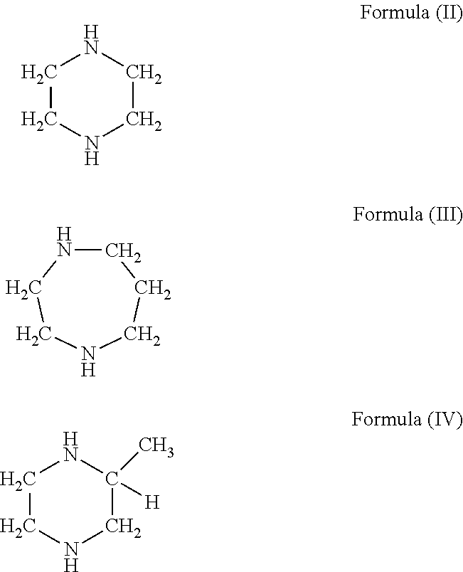 Curable compositions containing cyclic diamine and cured products therefrom