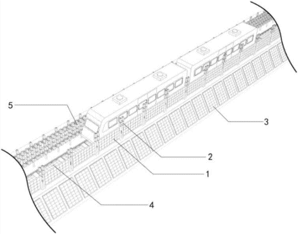 Railway space integrated power generation system adopting wind energy and solar energy grid connection and piezoelectric technology