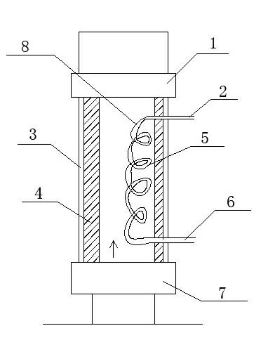 Coke oven crude gas waste heat recycling method and dedicated heat exchange type ascending tube