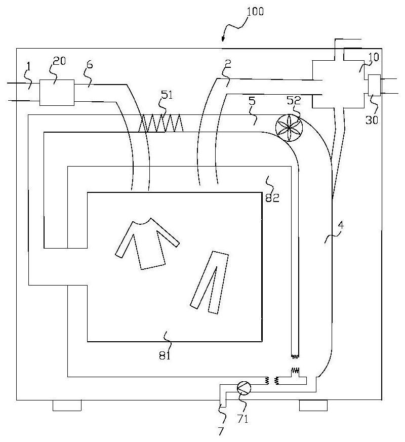 Exhaust device of washing and drying machine and washing and drying machine