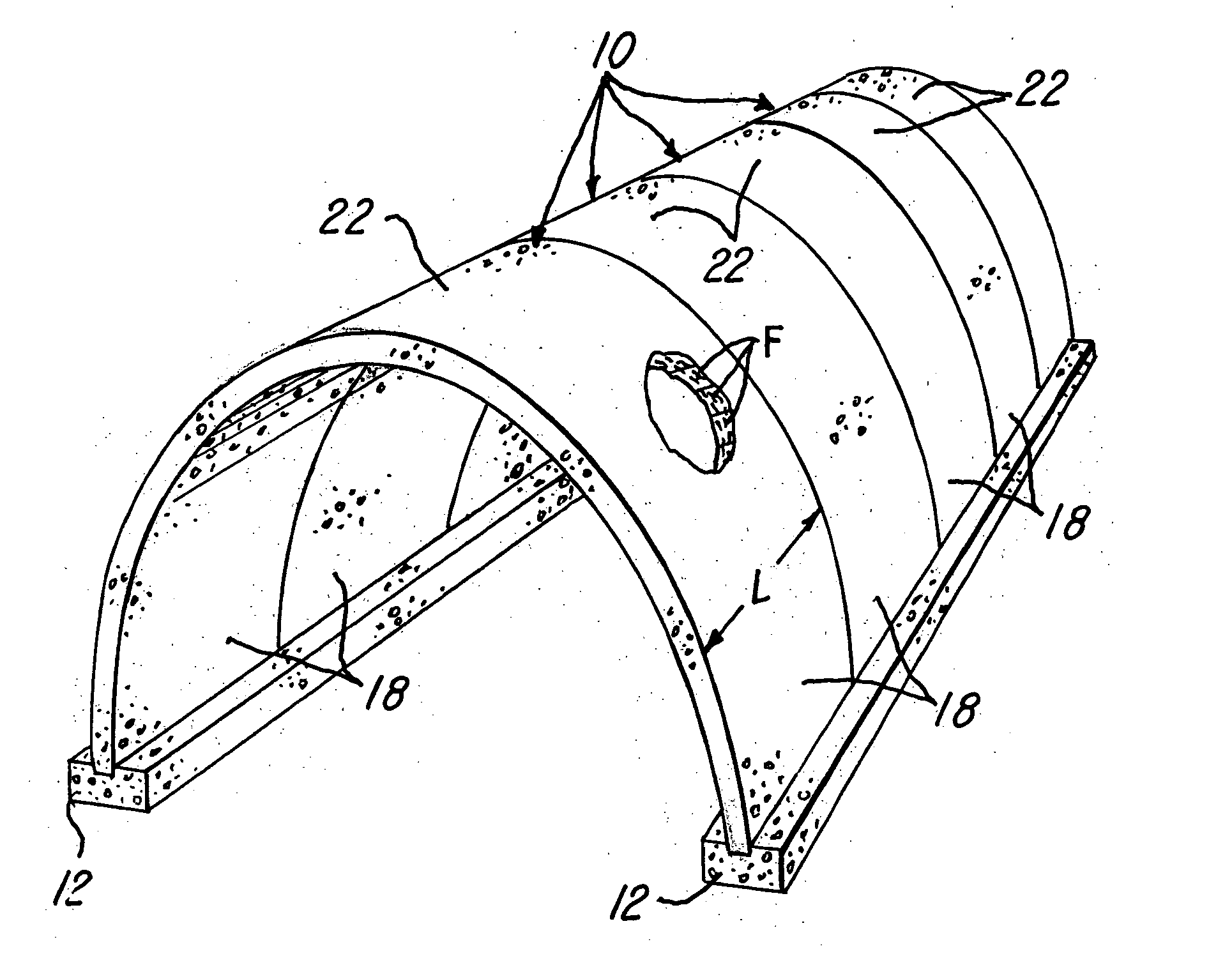 Open bottom fiber reinforced precast concrete arch unit