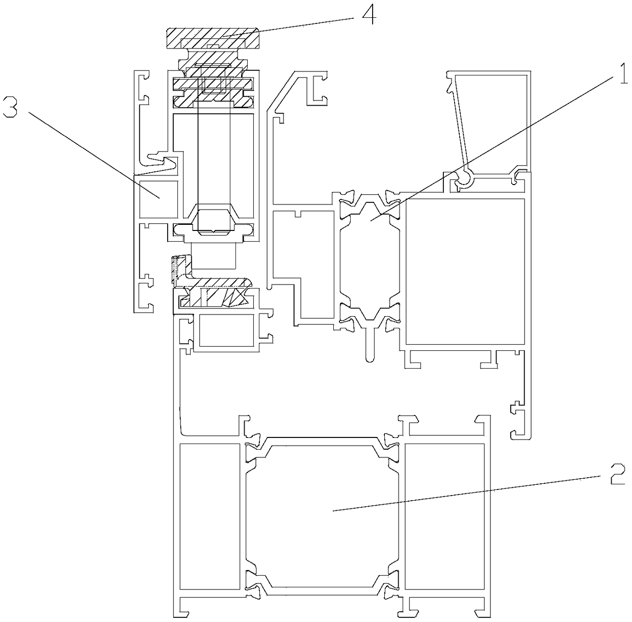 Side-action multi-locking-point structure of aluminum alloy screen window