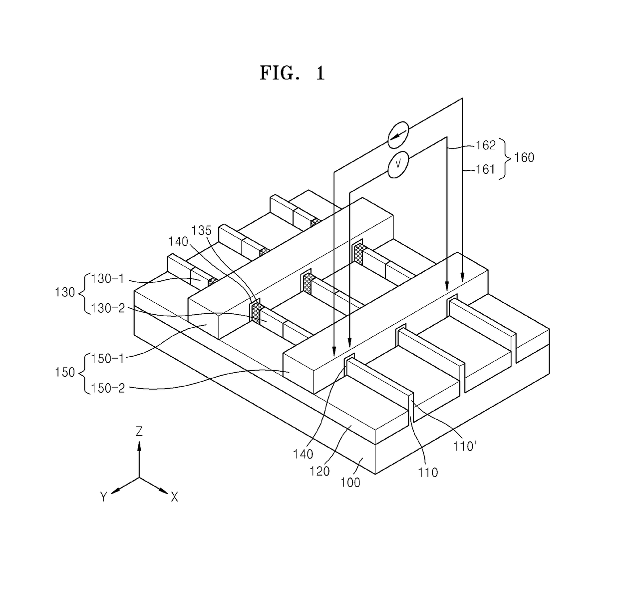 Semiconductor devices including electrodes for temperature measurement