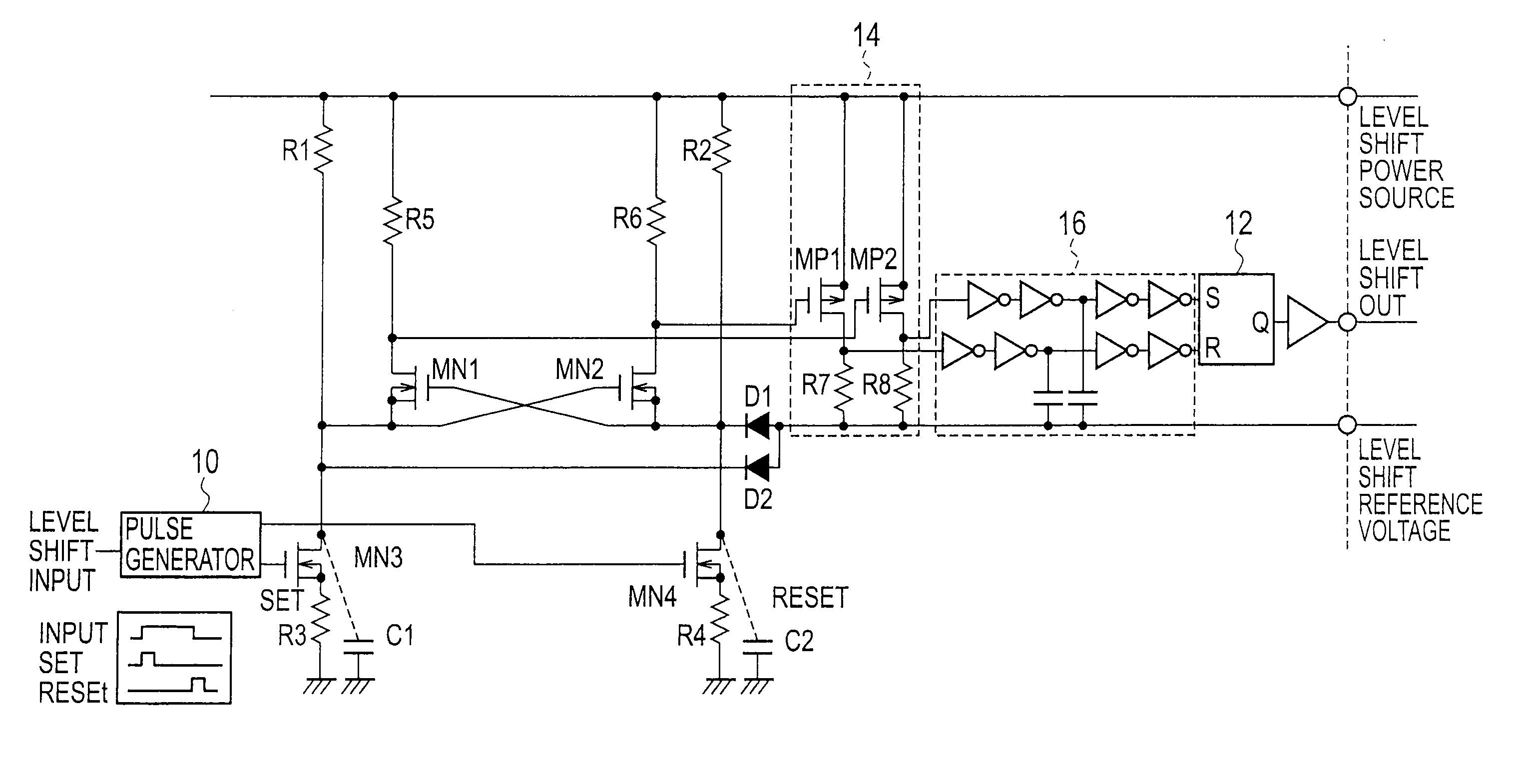 Level shift circuit and switching power source apparatus