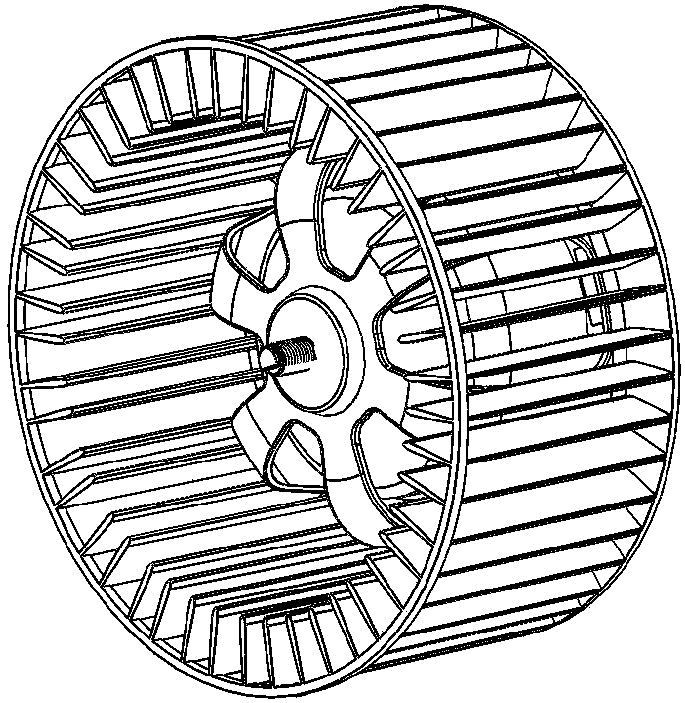 Impeller of single-air-inlet bidirectional multi-blade centrifugal fan