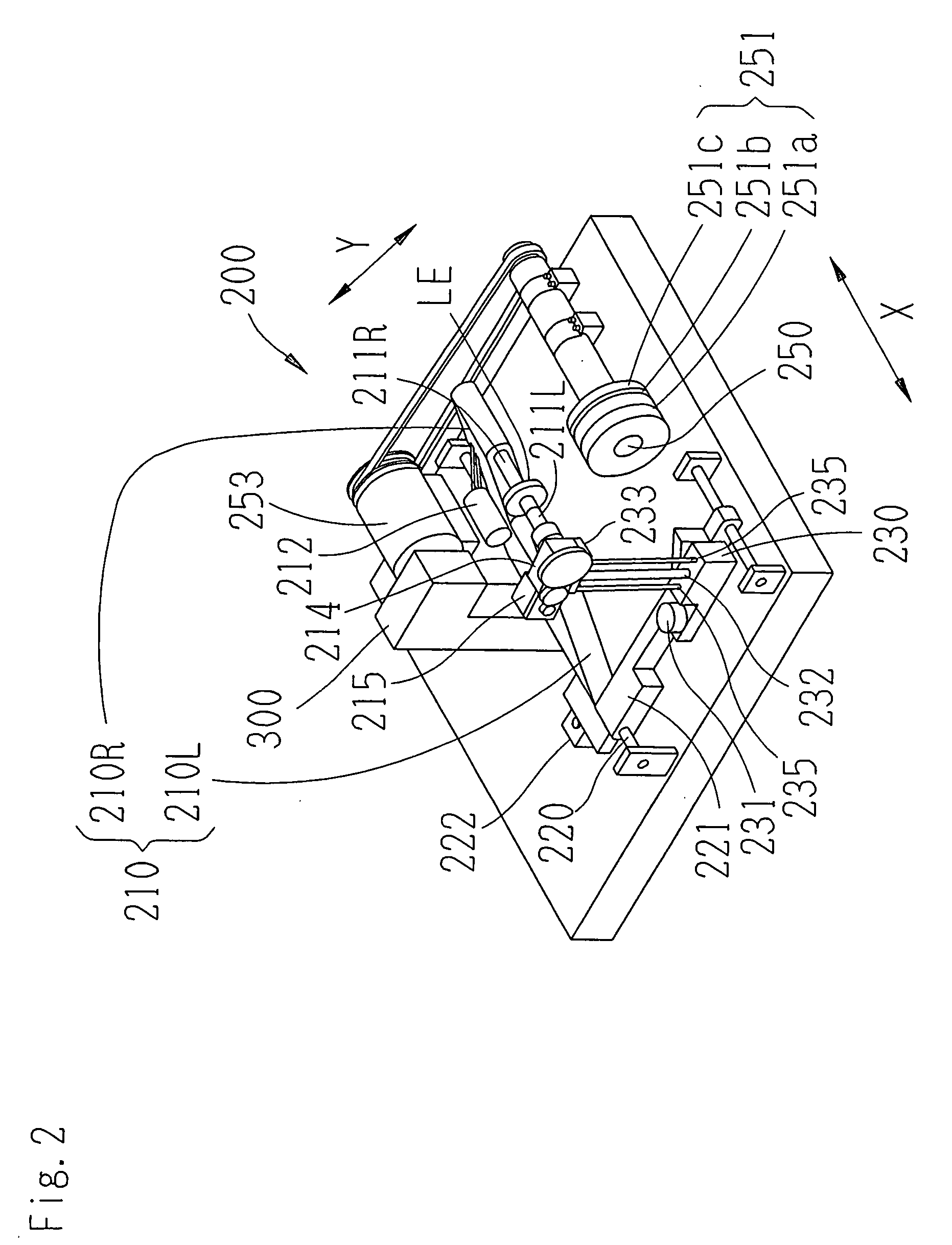 Layout setting device for processing eyeglass lens, eyeglass lens processing apparatus, eyeglass frame measuring device and cup attaching device, each having the same