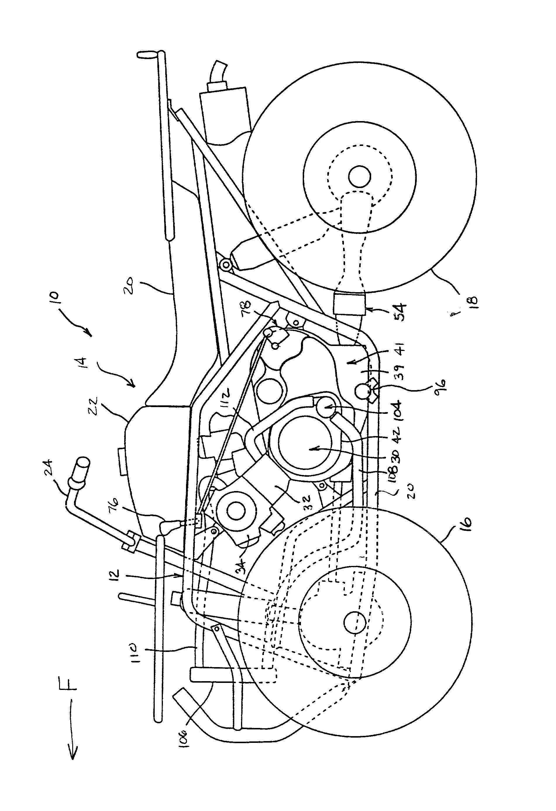 Cooling arrangement for all terrain vehicle