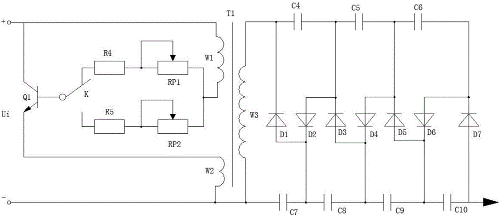 Circuit applied to negative ion air cleaner