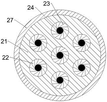 Desulfuration device based on spiral gas-liquid mixing and rotational flow gas-liquid separating principle