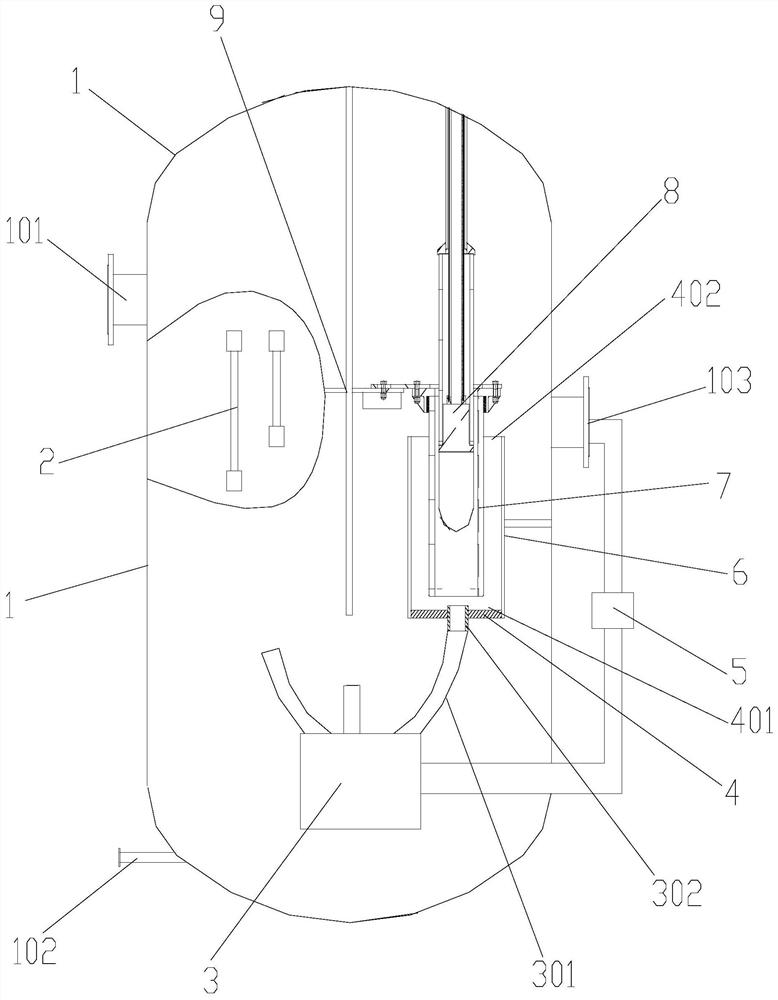 Fully submerged electrode boiler with internal water distributor structure