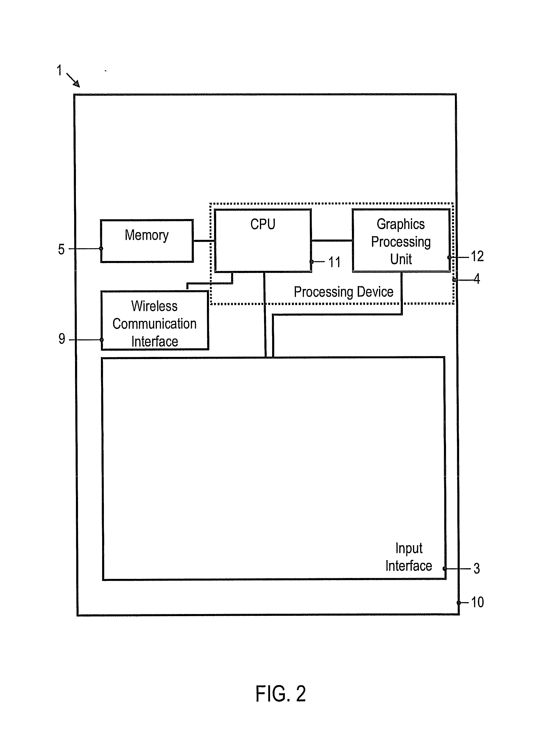 Input interface, portable electronic device and method of producing an input interface