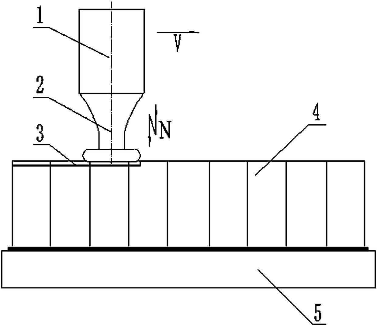 High-frequency impact treatment method for aluminum honeycomb cell end faces