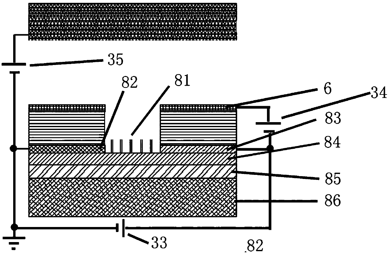 Field-induced electron beam pumping ultraviolet light source