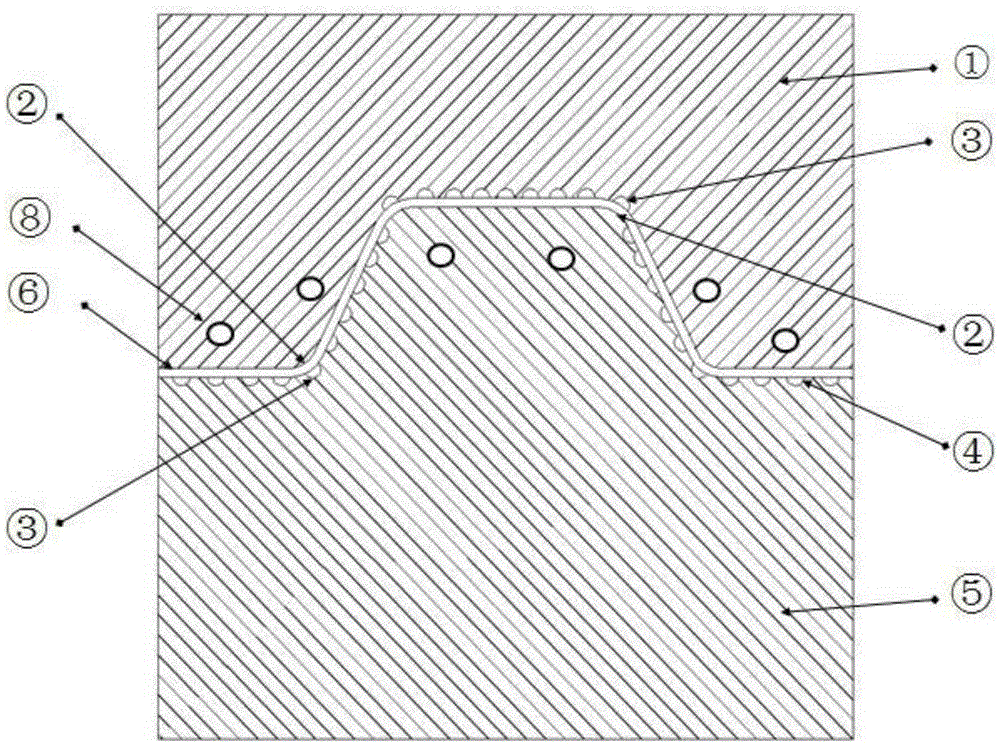 Coolant direct cooling process and device for hot forming die based on boron steel plate