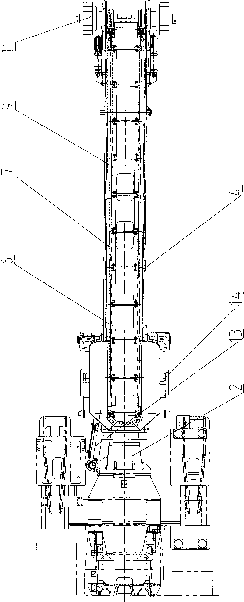 Scraper type cantilever conveyer