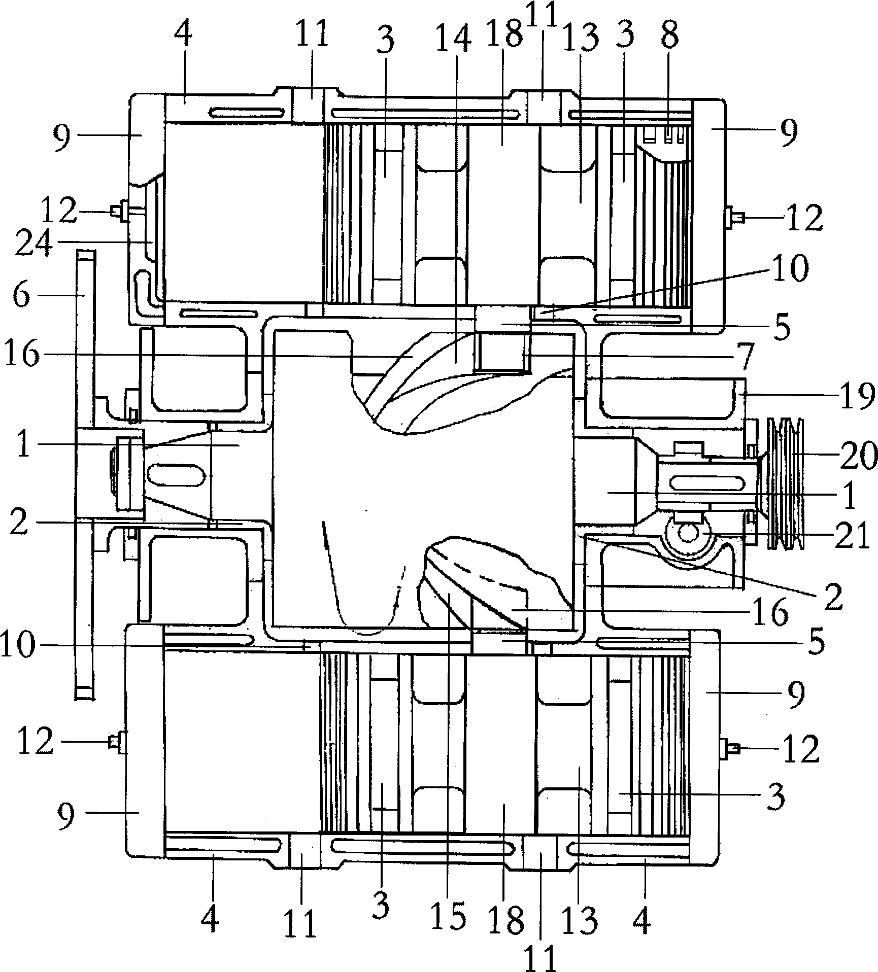 Straight-shaft piston engine and drive method thereof