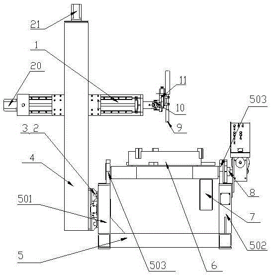 Automatic integrated flange welding equipment with center through hole