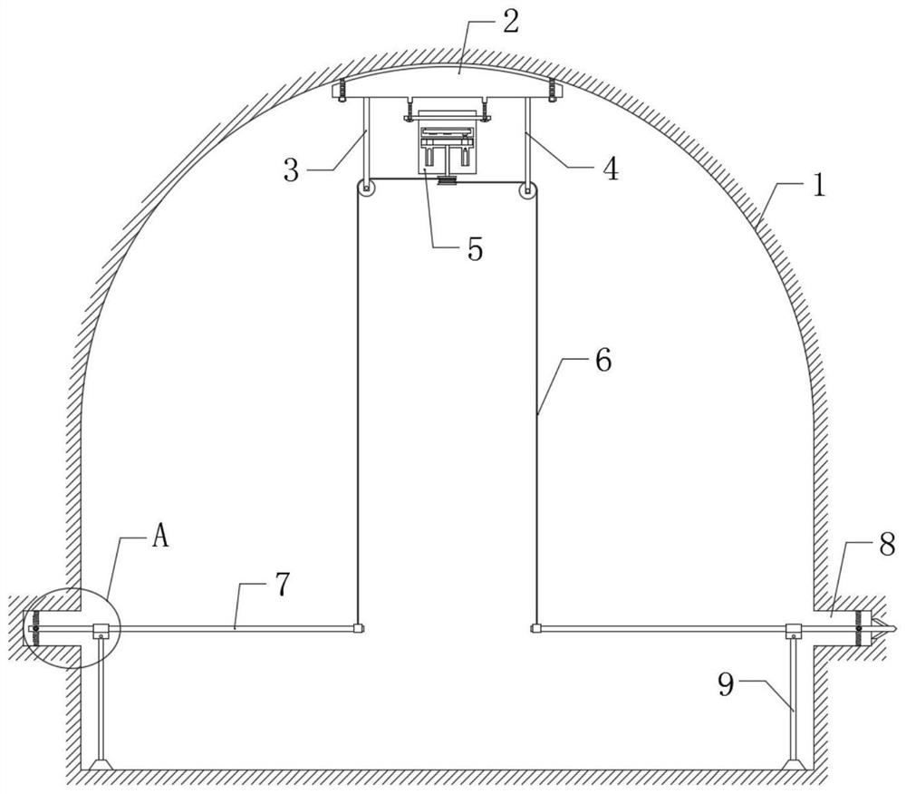 A device for monitoring displacement of mining roadway rock formations for underground engineering