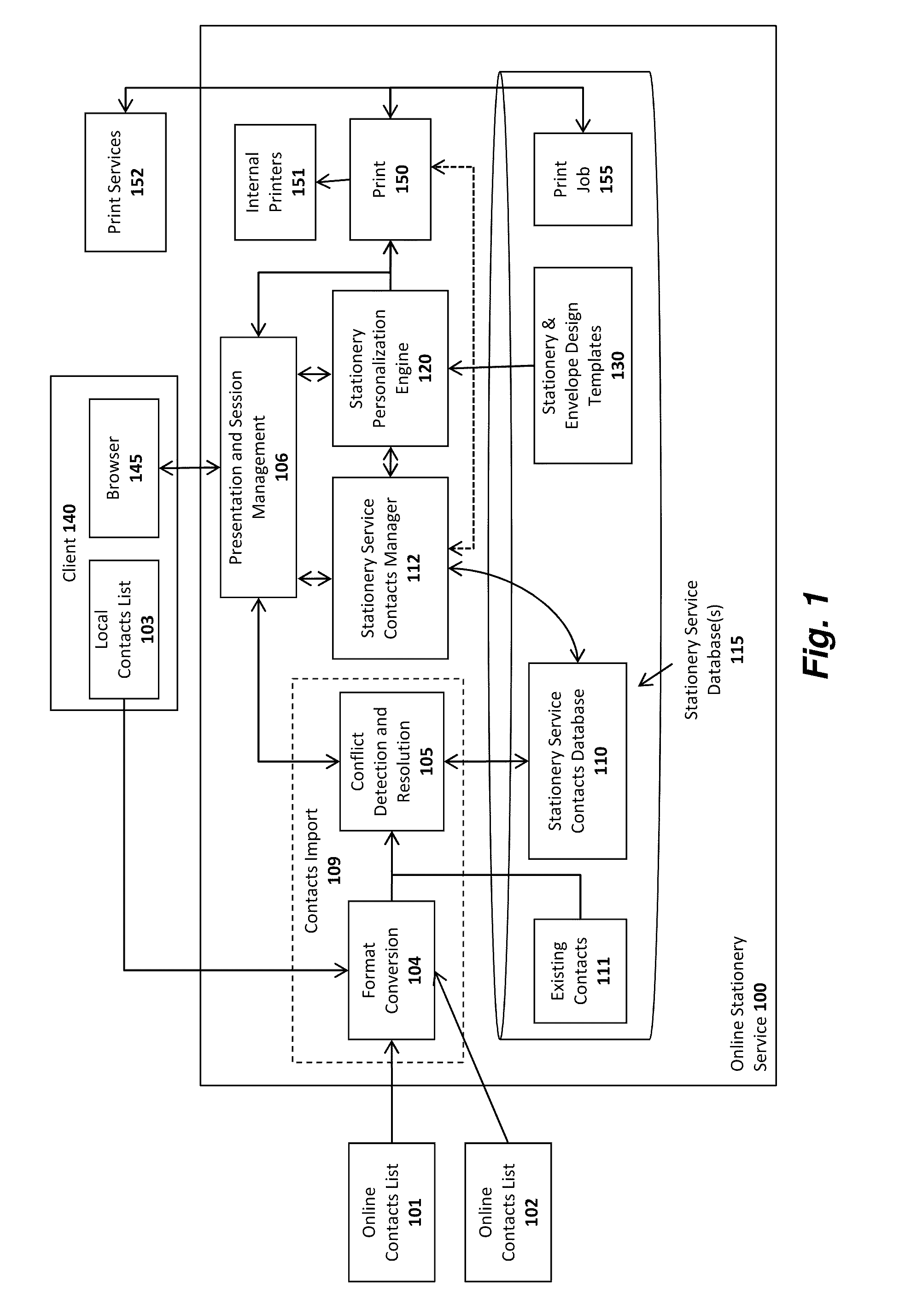 Social networking system and method for an online stationery or greeting card service