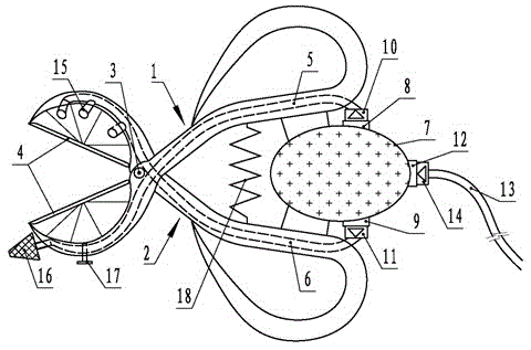 Device for synchronously carrying out topping and bud picking on tobaccos