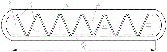 A Heat Exchanger with Varying Vertex Angles of Isosceles Triangular Through Holes